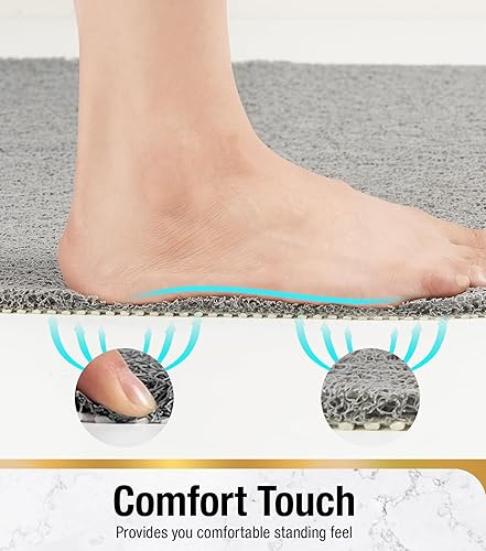 Miniatura 4 de HITSLAM Tapete de ducha antideslizante, de 24 x 16 pulgadas, para bañera con orificios de drenaje, tapete de baño de esponja suave de PVC