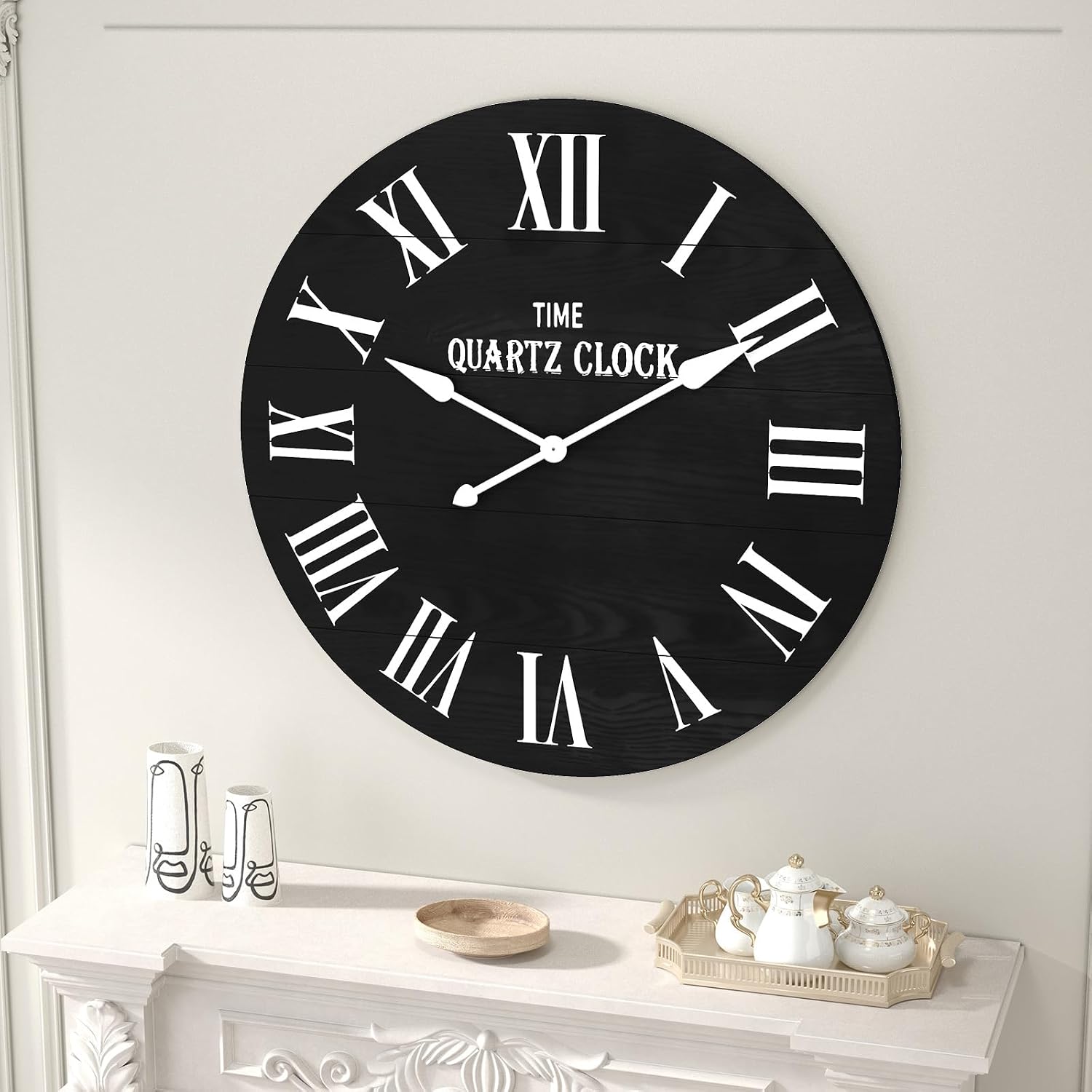 Lar Farmhouse Wall Clo, 35.5” Shiplap Wall Clo with Roman