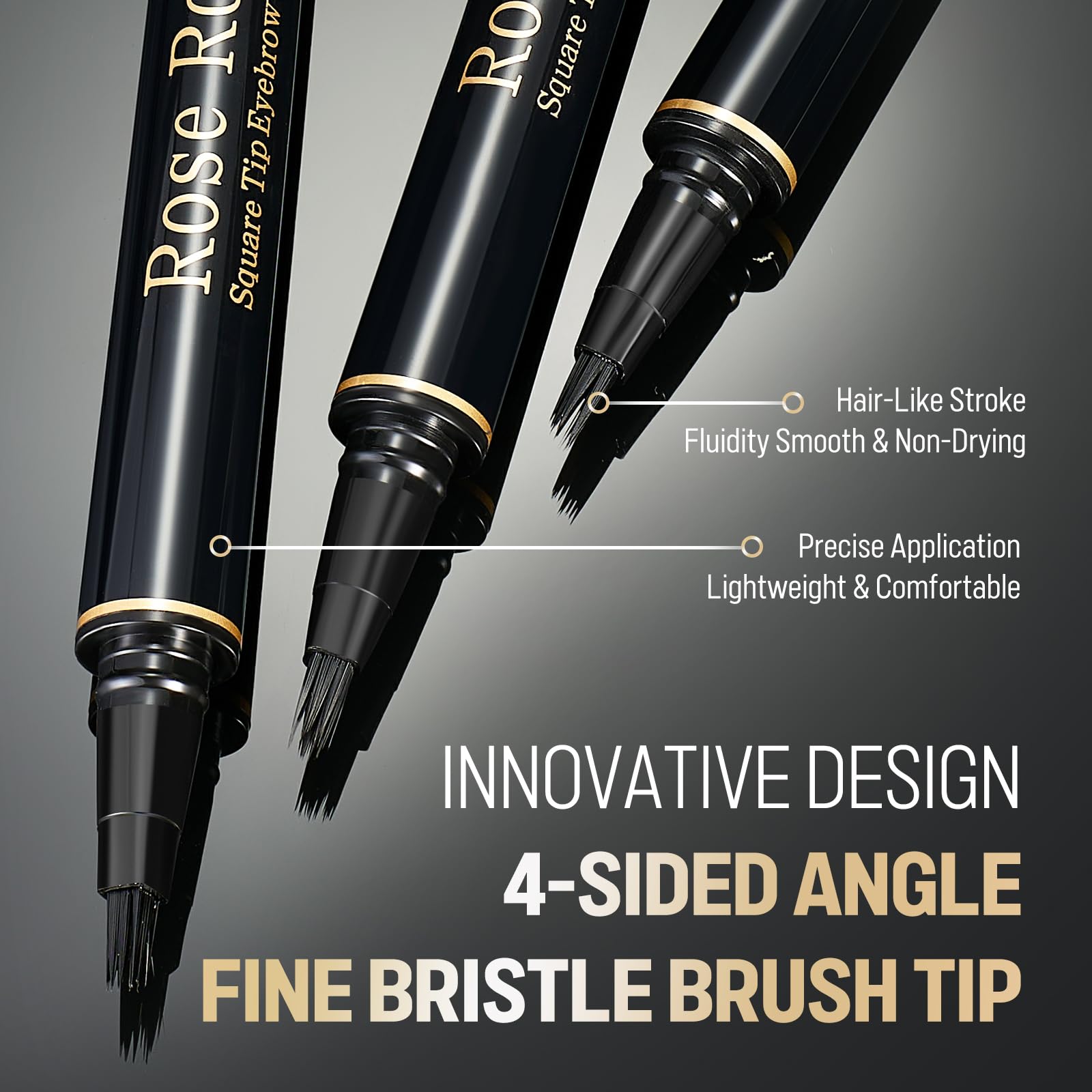 Rose Roll Eyebrow Pencil, Microblading Eyebrow Pen, Long Lasting, Waterproof, Smudge Proof Brow Pen, Creates Natural - Image 2