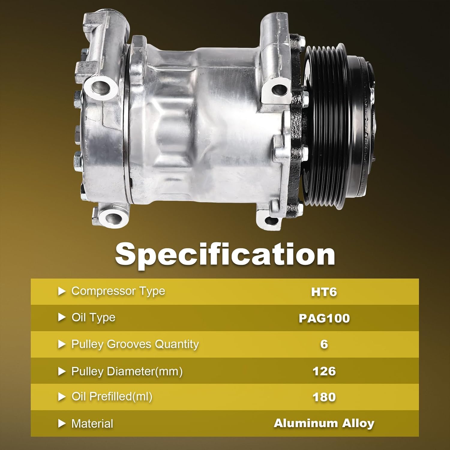 Air Conditioning AC Compressor with Clutch Compatible with Chevy C1500 5.7L 1996-1999 for Cadillac Escalade 5.7L 1999 2000 A/C Compressor,Replaces 1136527, 1136557, 1136559, 1136519, CO20151C