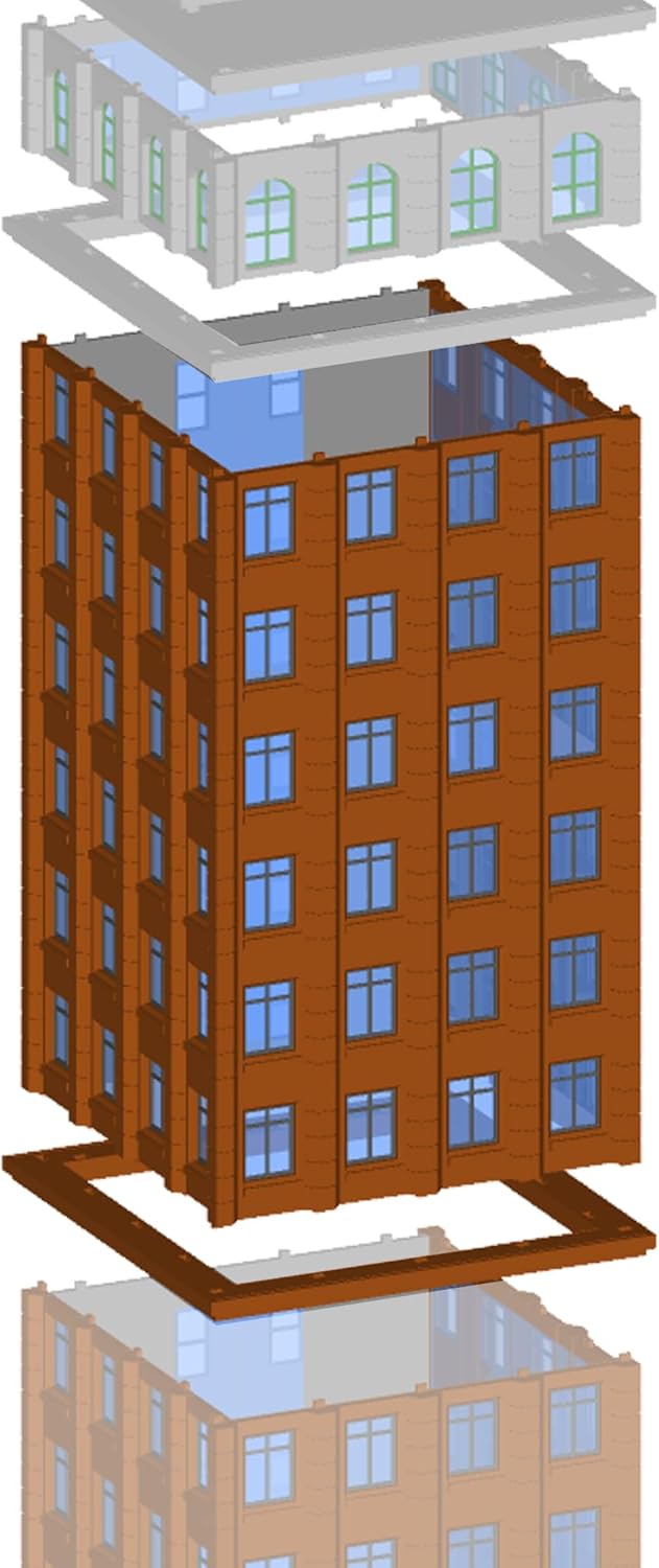 Outland Models Miniatures Downtown Classic Hotel Stackable 1:87 HO Scale-6 Additional Levels