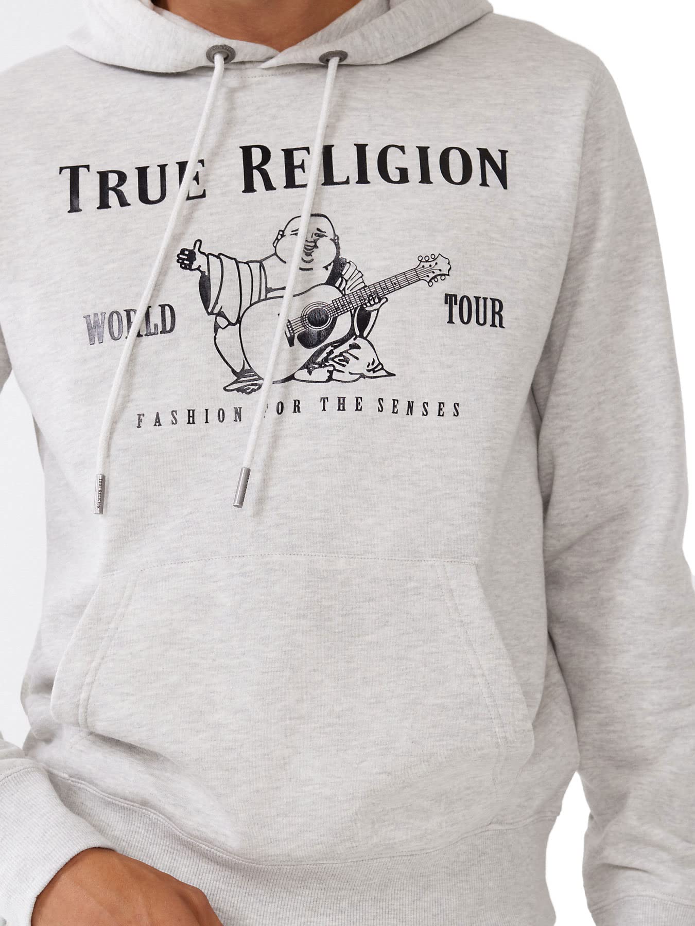 True Religion Bluza z kapturem Mężczyźni Metaliczna Bluza Z Kapturem Z Polaru Buddy