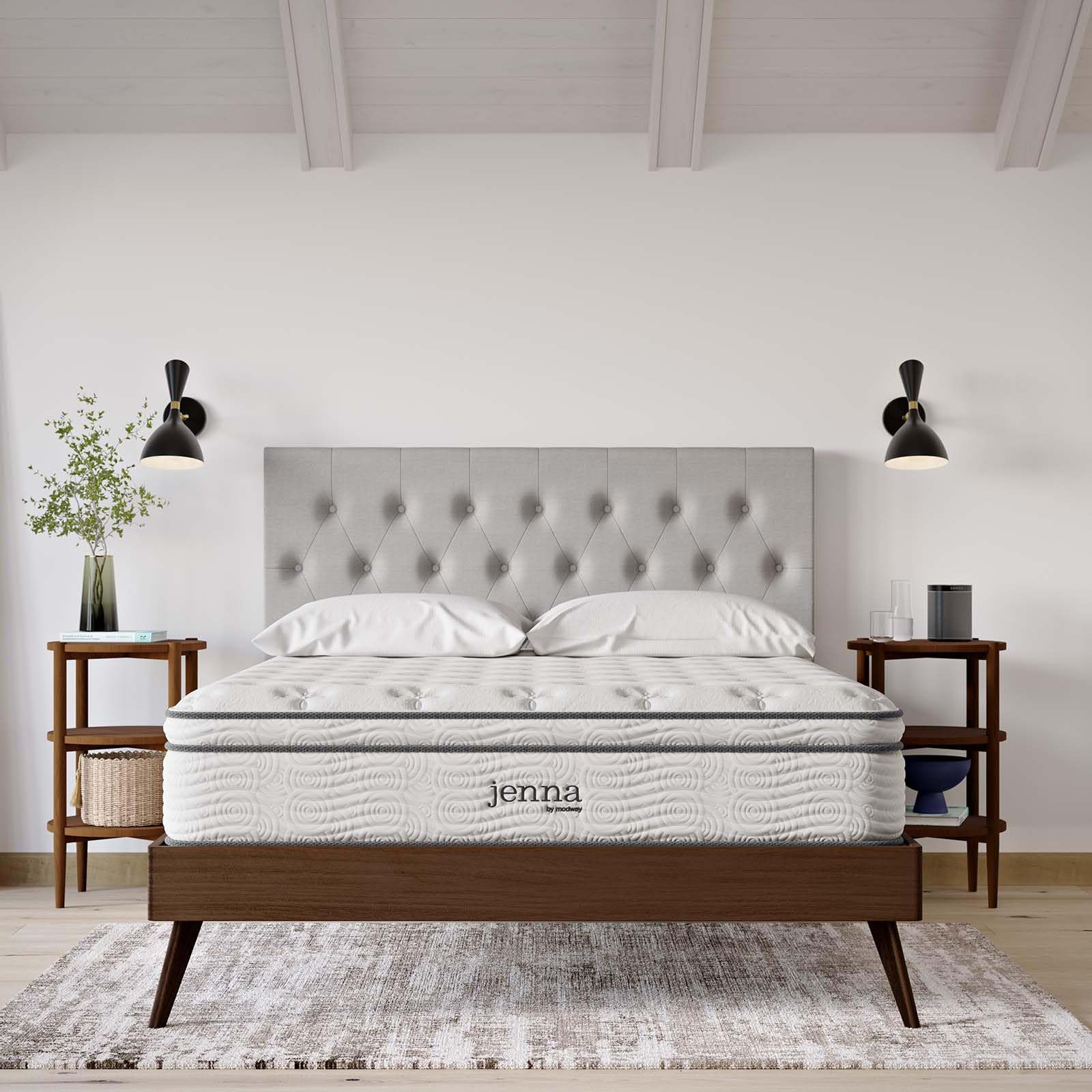Amazon.com: Modway MOD-7089-WHI Jenna 12