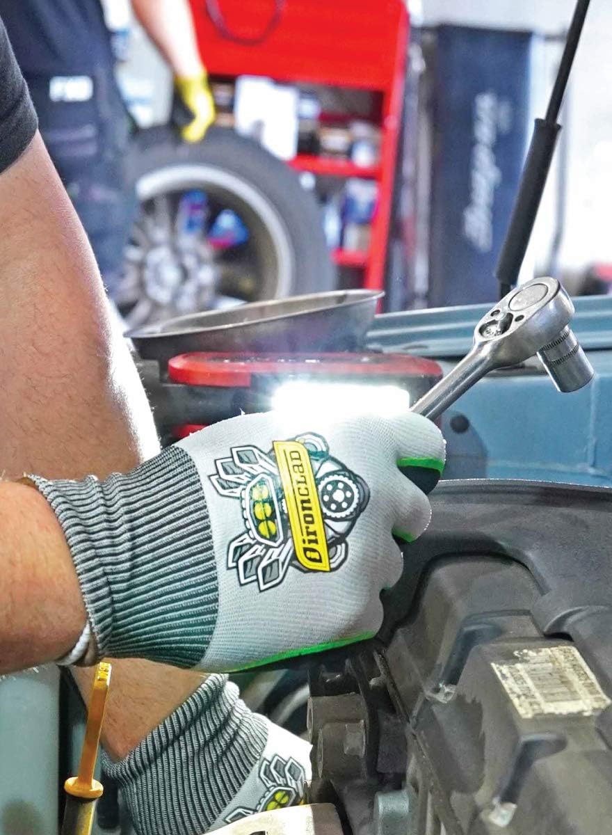 Ironclad OCTANE NITRO Knit Touchscreen Glove, Oil Resistant Nitrile Palm with Textured Finish Grip, Size XL