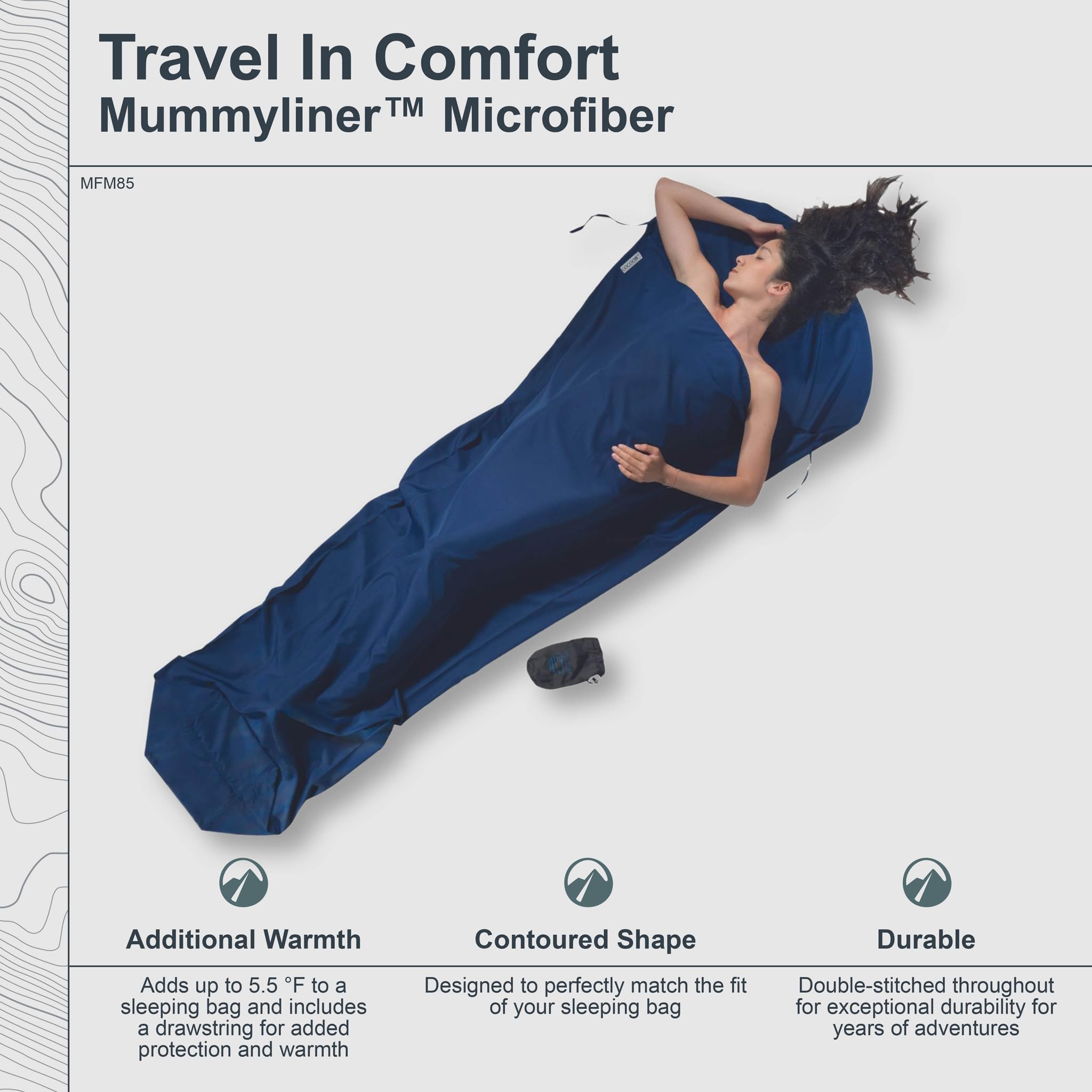 COCOON - Premium - Micrifiber MummyLiner - Twilight Blue