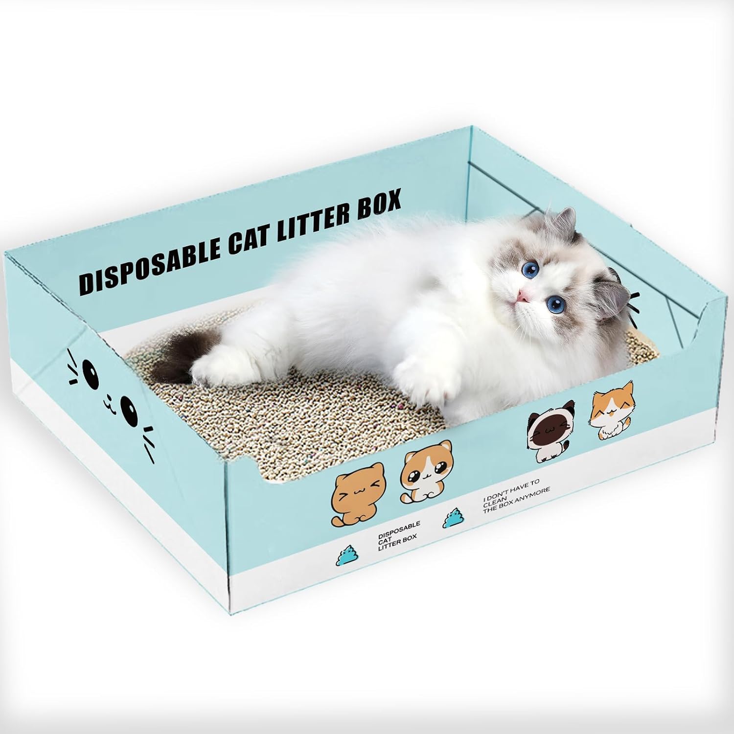 REDSASA Cat Litter Box Disposable Cat Litter Box Portable Cat Litter Tray Pet Litter