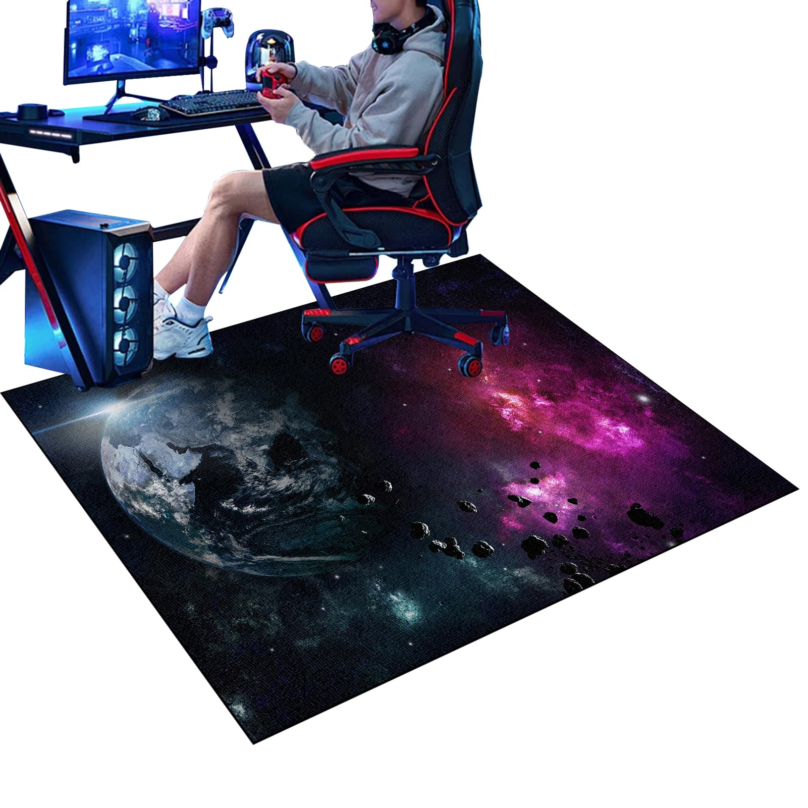 Gaming Chair Mat Non-Slip Desk Chair Mat for Carpet, Rectangle Office Chair Mat for Carpeted Floors, Carpet Protector Chair Mat for Home and Office Floor Mats Wood/Tile Protection Mat 120 x 140 cm