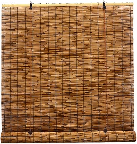 Persianas de bambú para patio, opacas y ventanas, persianas romanas enrollables, cortinas de bambú natural para interiores y exteriores,