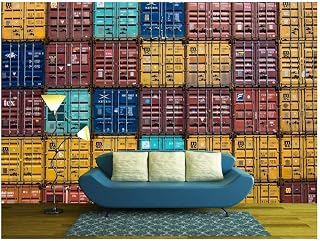 wall26 - Export Container - Removable Wall Mural | Self-Adhesive Large Wallpaper - 100x144 inches