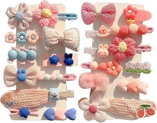 24 Pcs Cute Flower Hair Clips for Children,Hair Barrettes Girls Headbands Hairpins Clips Hair Accessories for Baby Kids(Pink and Pink)