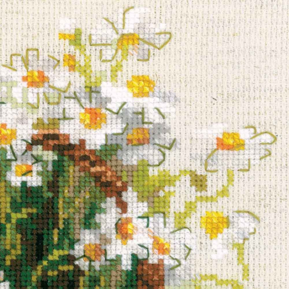 RIOLIS - Margherite 1478, Punto croce 25x25cm, Punto croce kit da ricamare, Disegni da ricamare, Embroidery kit, Set punto croce, Kit ricamo punto croce