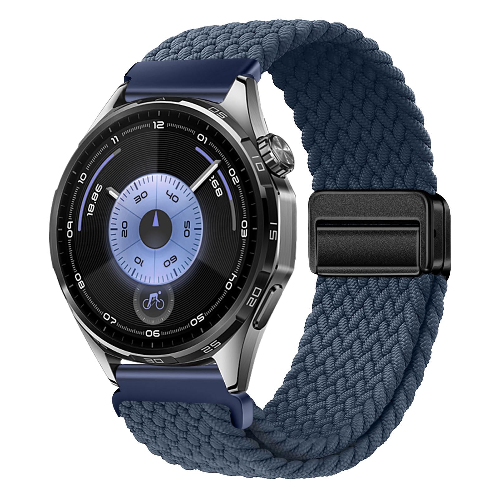 xmuxi watch strap 22mm nylon braided compatible with huawei gt6 gt5 gt4 46mm gt3 pro gt runner 2 magnetic elastic sport strap for venu 4 45mm venu 3 2,forerunner 255 265 band