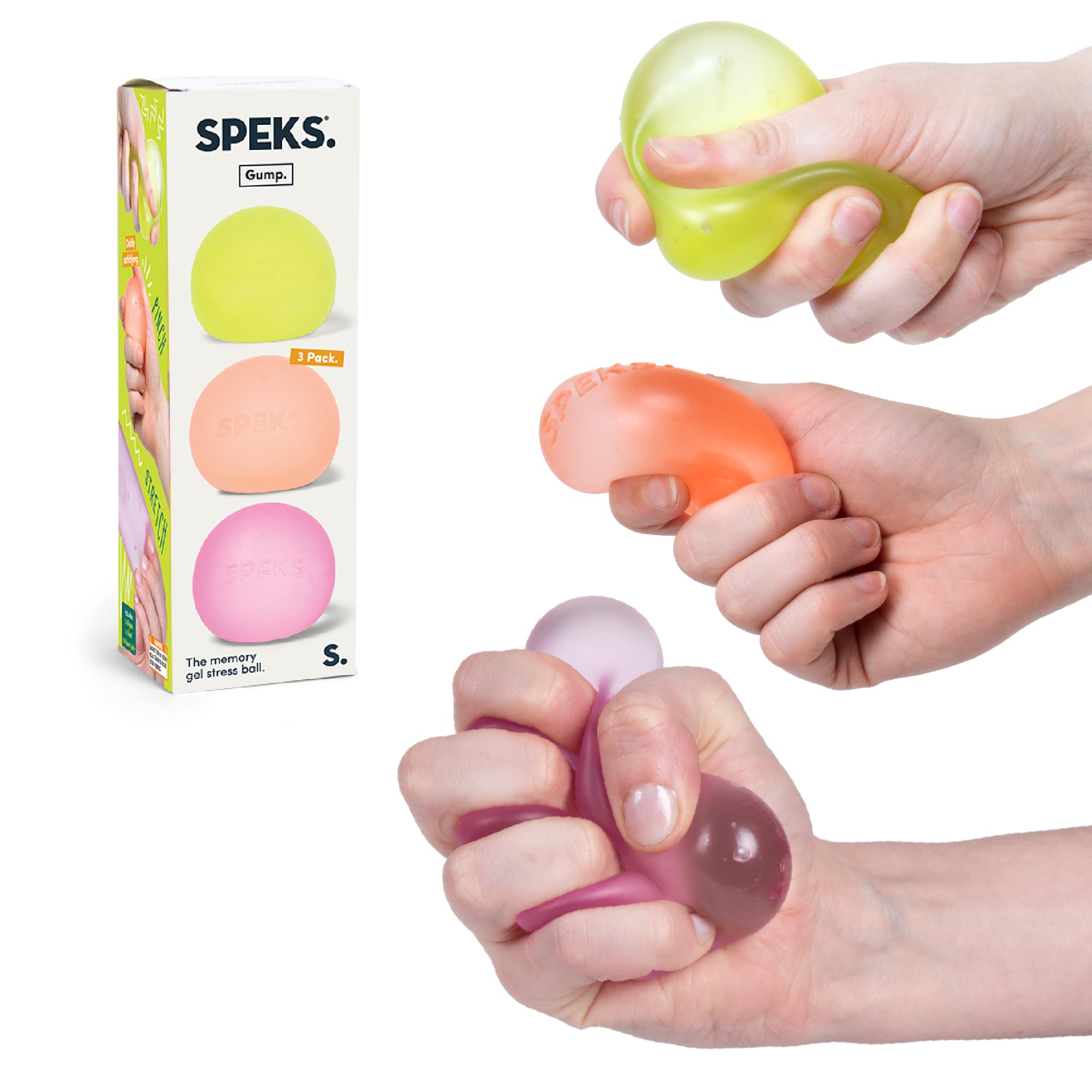 Speks Gump Stress Balls | Ultra Soft Squishy Fidget Toy for Adults & Teens | Stress Relief & Desk Toy (Warm)