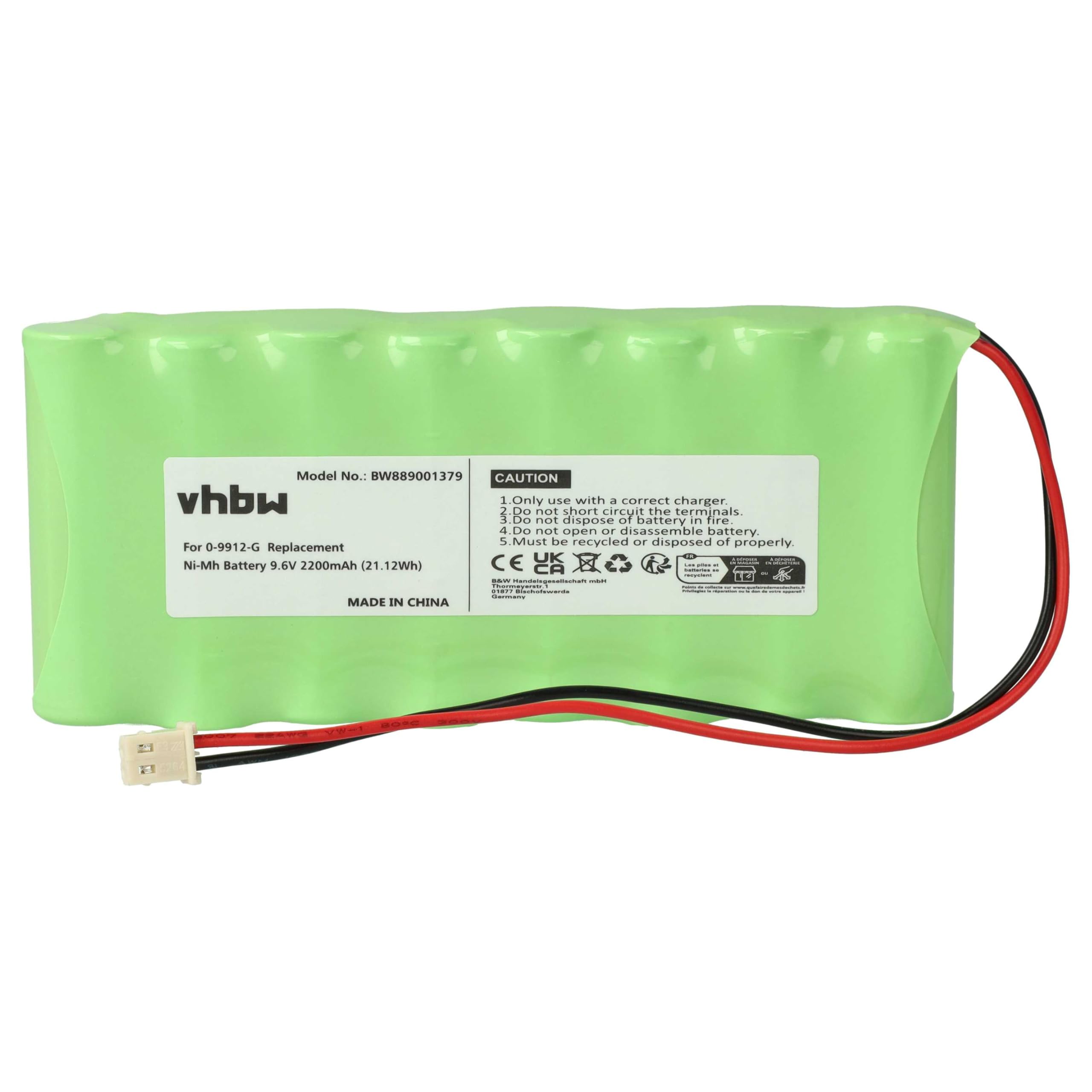vhbw 2x batteria sostituisce Visonic 100729, GP220AAH8BMX, GP130AAH6BMX per sistema d'allarme (2200mAh, 9,6V, NiMH)