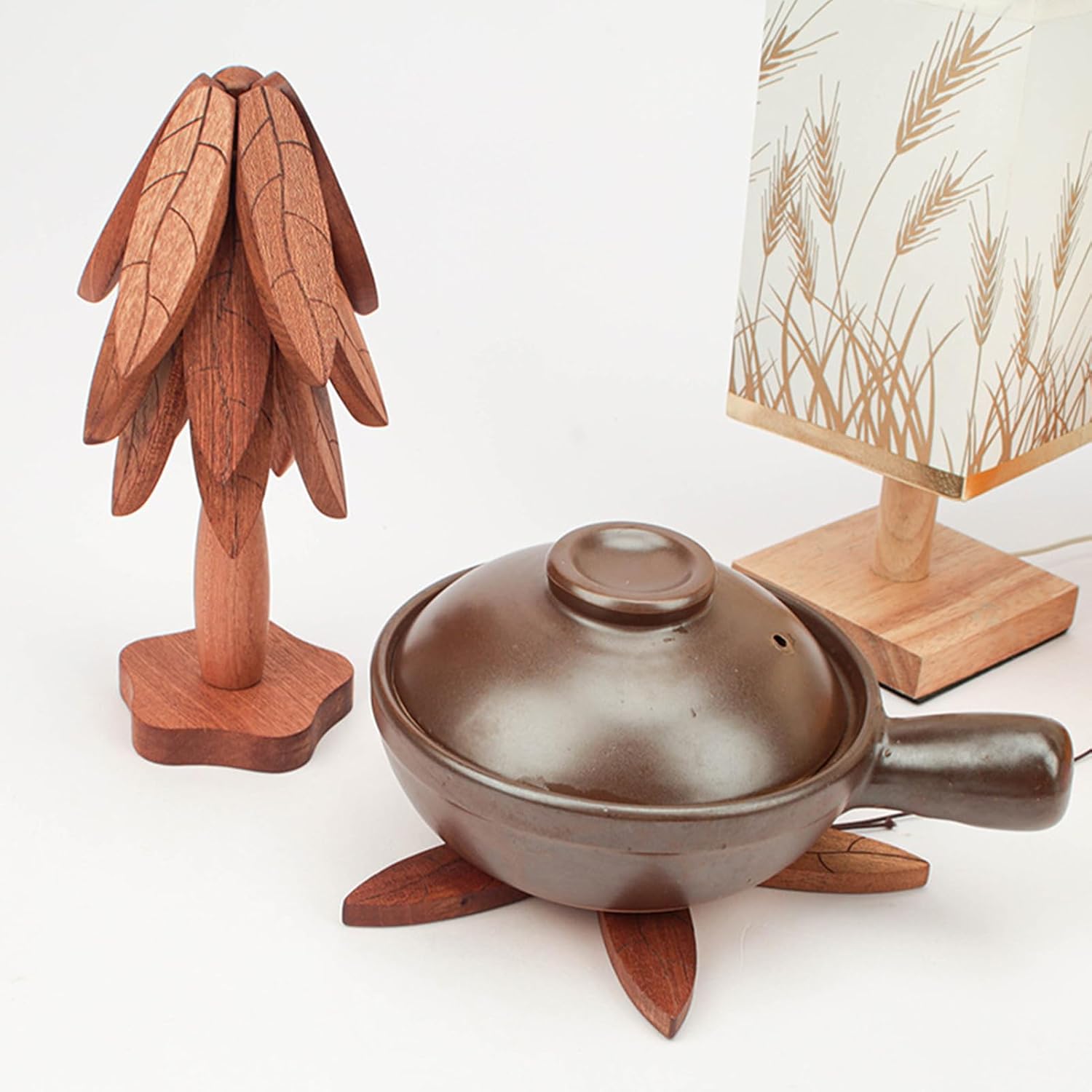 Wooden Trivet Tree Heat Resistant, Non-Slip, Set of 3
