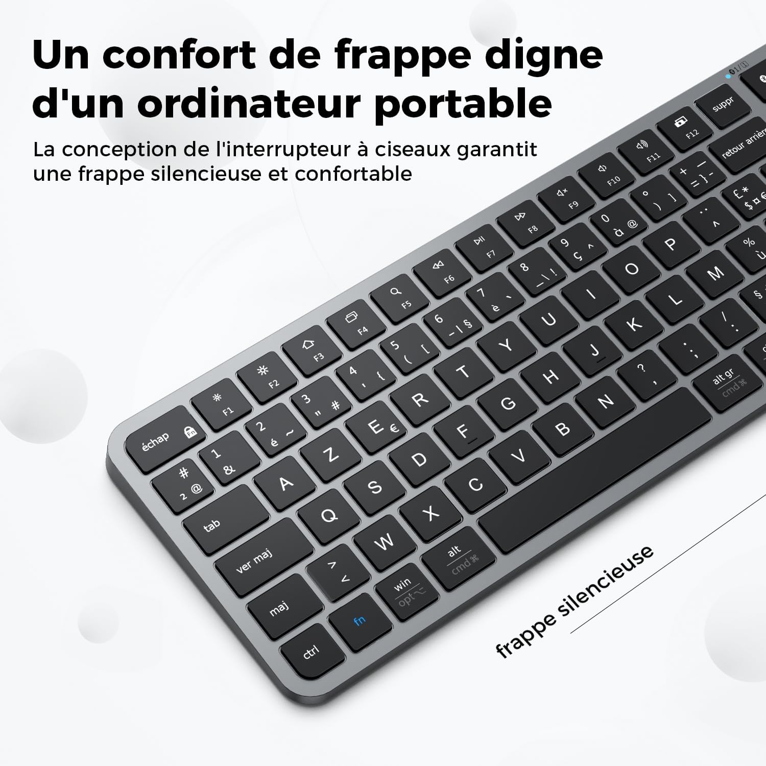 iClever Clavier Bluetooth Clavier sans Fil Rechargeable