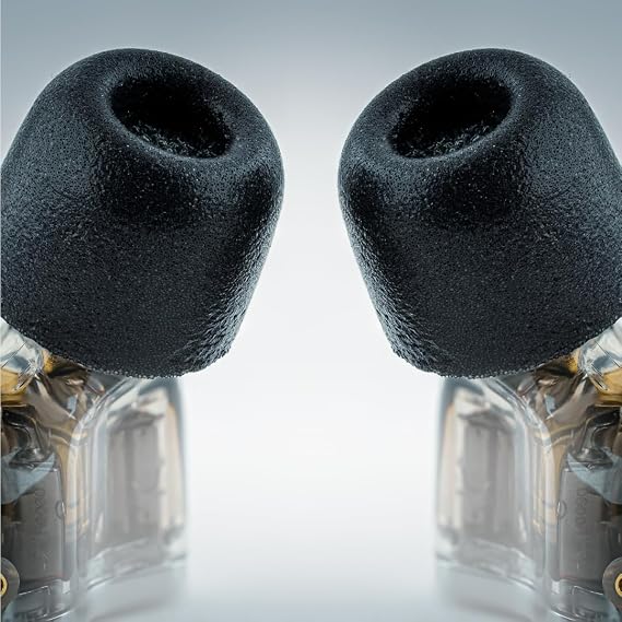 Comply 600 Core Series Memory Foam Replacement IEM Ear Tips, Black, Medium