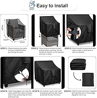 Vista 6 de OutdoorLines Funda Impermeable para Silla de Muebles de Exterior - Fundas para Sillas de Patio y Césped Resistentes a los Rayos UV para Muebles