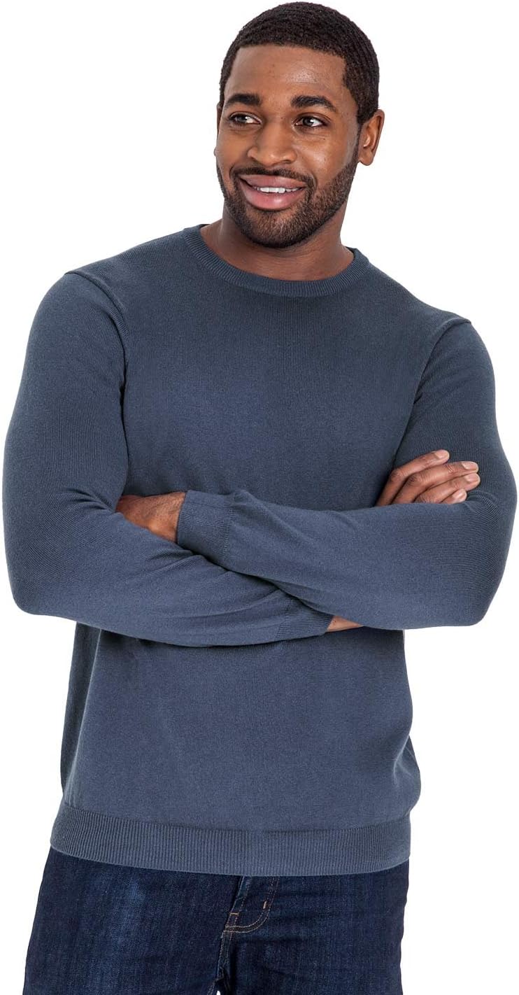 Woolovers Mens Cashmere and Cotton Crew Neck Knitted Sweater French Navy, M
