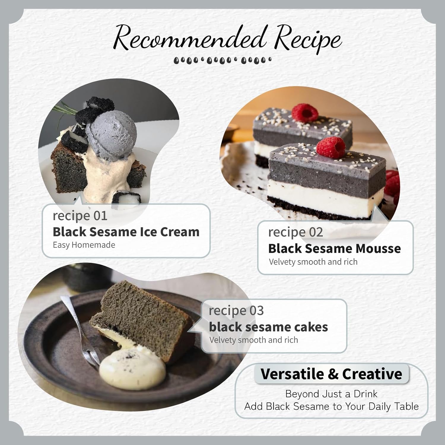 LIVEEN Black Sesame Powder 400g | Instant Black Sesame Drink Mix & Hot Cereal | Finely Ground Roasted Sesame Seeds | High in Protein, Calcium & Iron | Perfect for Breakfast, Latte & Smoothies | Vegan