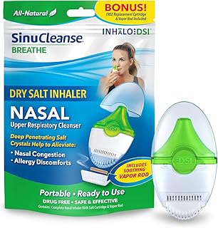 SinuCleanse Inhalo Nasal Dry Salt Inhaler, 100% All-Natural Deep Penetrating Salt Crystals Help You Breathe Easier
