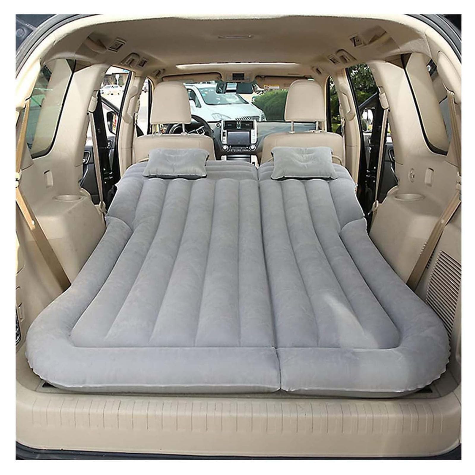 FVVWVRCSX Car Air Mattress, for Toyota Corolla Verso (Mk3) MPV 2004-2025 2026 Camping Air Mattresses Thickened and Universal Car Mattress Portable Sleeping Pad for Travel,Grey