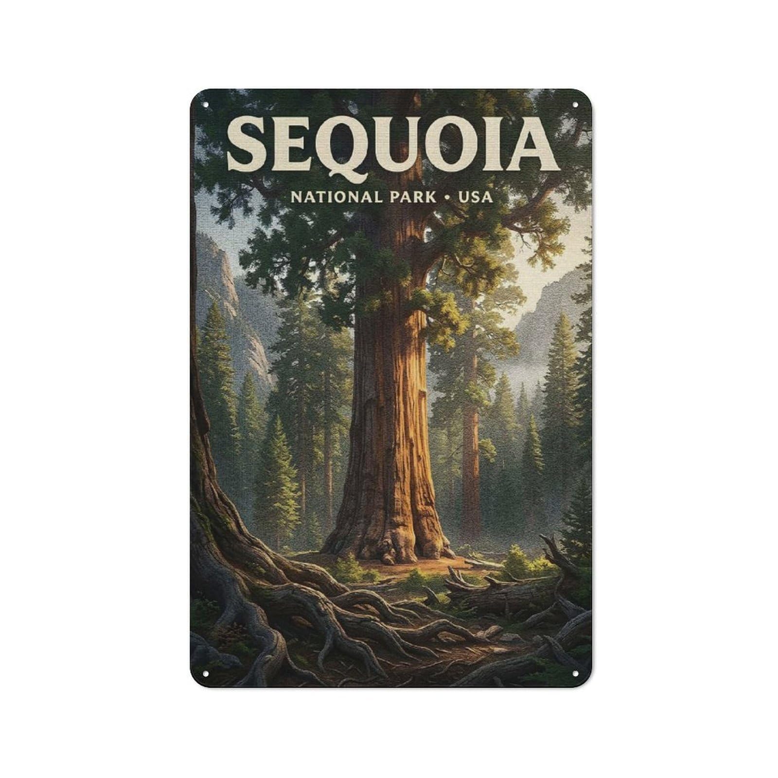 Junmoney Style-10 Sequoia National Park Vintage Rustic Metal Sign 30X20cm For Garden Room Or Summerhouse, For Summerhouse Decorators