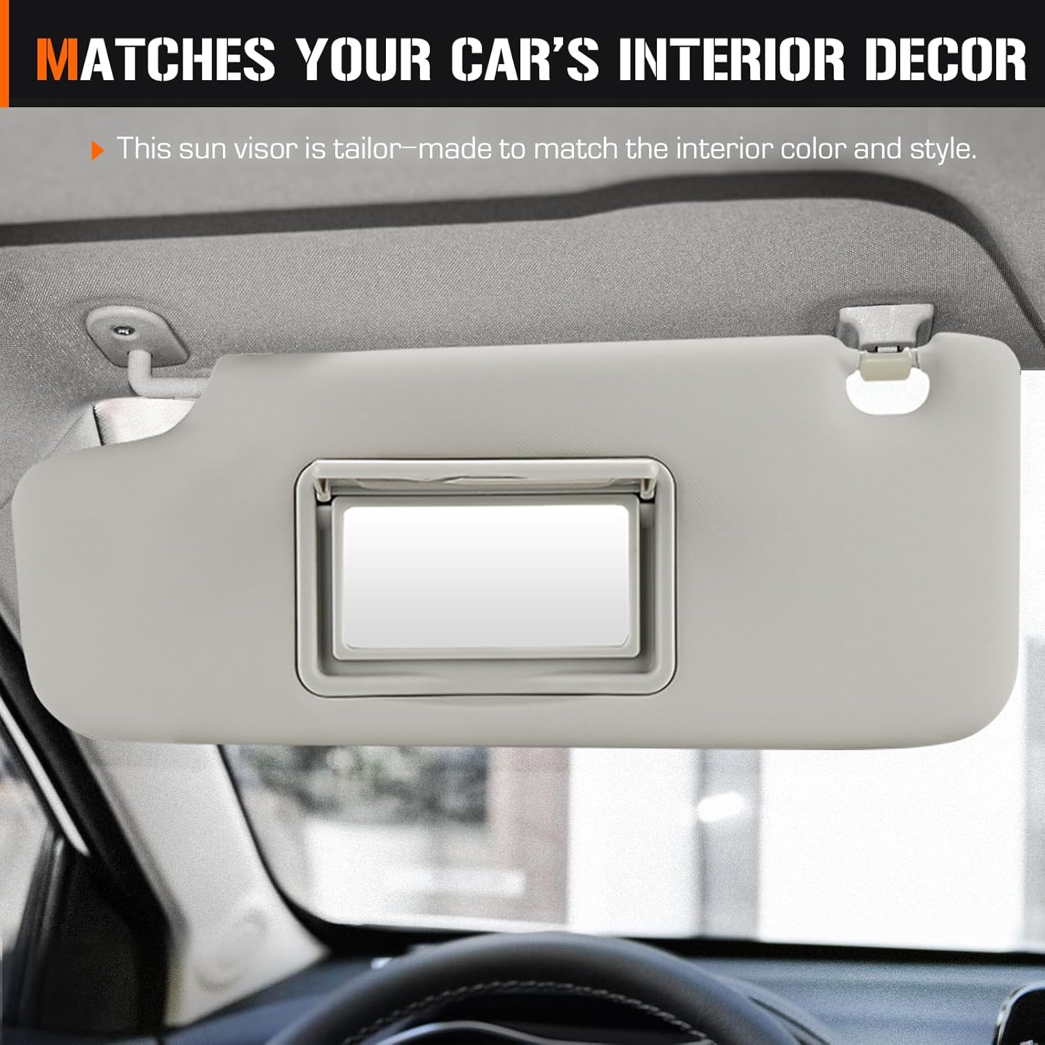 3 Hole Left & Right Sun Visor for 2011-2016 Chevy Cruze, Driver & Passenger Side Grey Sunvisor Replace Ment ‎95034256, 95034253, 84126667, 84126658