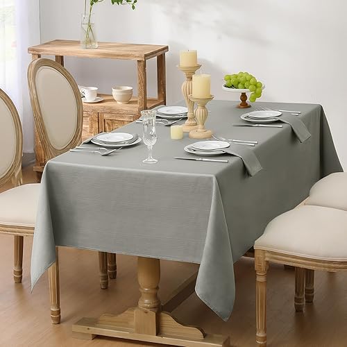 Miniatura 6 de Softalker Mantel rectangular de jacquard - Fundas de mesa de damasco geométrico de línea, impermeables, resistentes a las manchas, lavables, de