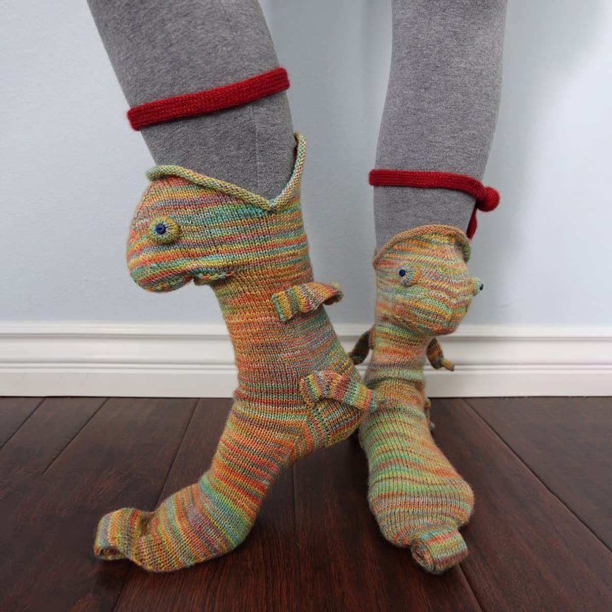 Calcetines de Cocodrilo de Punto para Mujeres Hombres, 3D Calcetín Navideño con Patrones de Punto, Dibujos Invierno Calcetines de Punto, Casual Suave Personalidad Espesar Calceti(Size:2 pairs yellow)