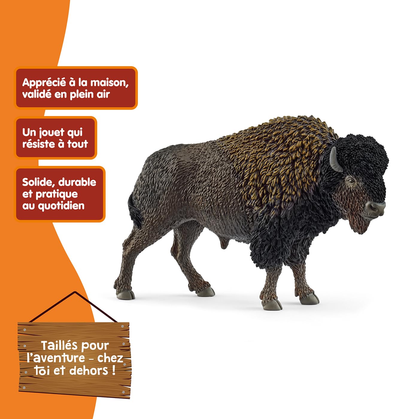 Schleich 14879 Bisonte – Figura De Animal Realista Para Niños De 3 Años En Adelante, De La Colección WILD LIFE