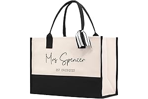 Mrs. Last Name Est. Year Custom Tote: Personalized Wedding Gift