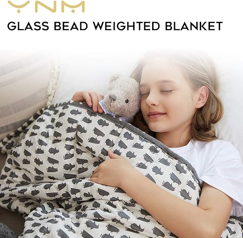 Vista 256 de YnM - Manta con peso para adultos, algodón pesado, perlas de vidrio refrescantes para usar todo el año, ideal para una persona de 240 libras