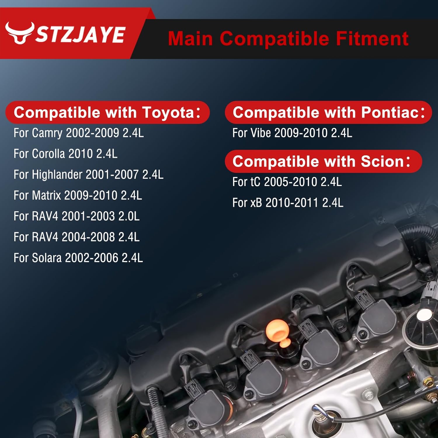 UF333 Ignition Coil and Iridium Spark Plug Set of 4 Pack Compatible with Pontiac Vibe 2009 2010,for Scion tC 05-10,for Toyota Camry 2002-2009,for Highlander/Matrix/RAV4/Solara 2.0L/2.4L