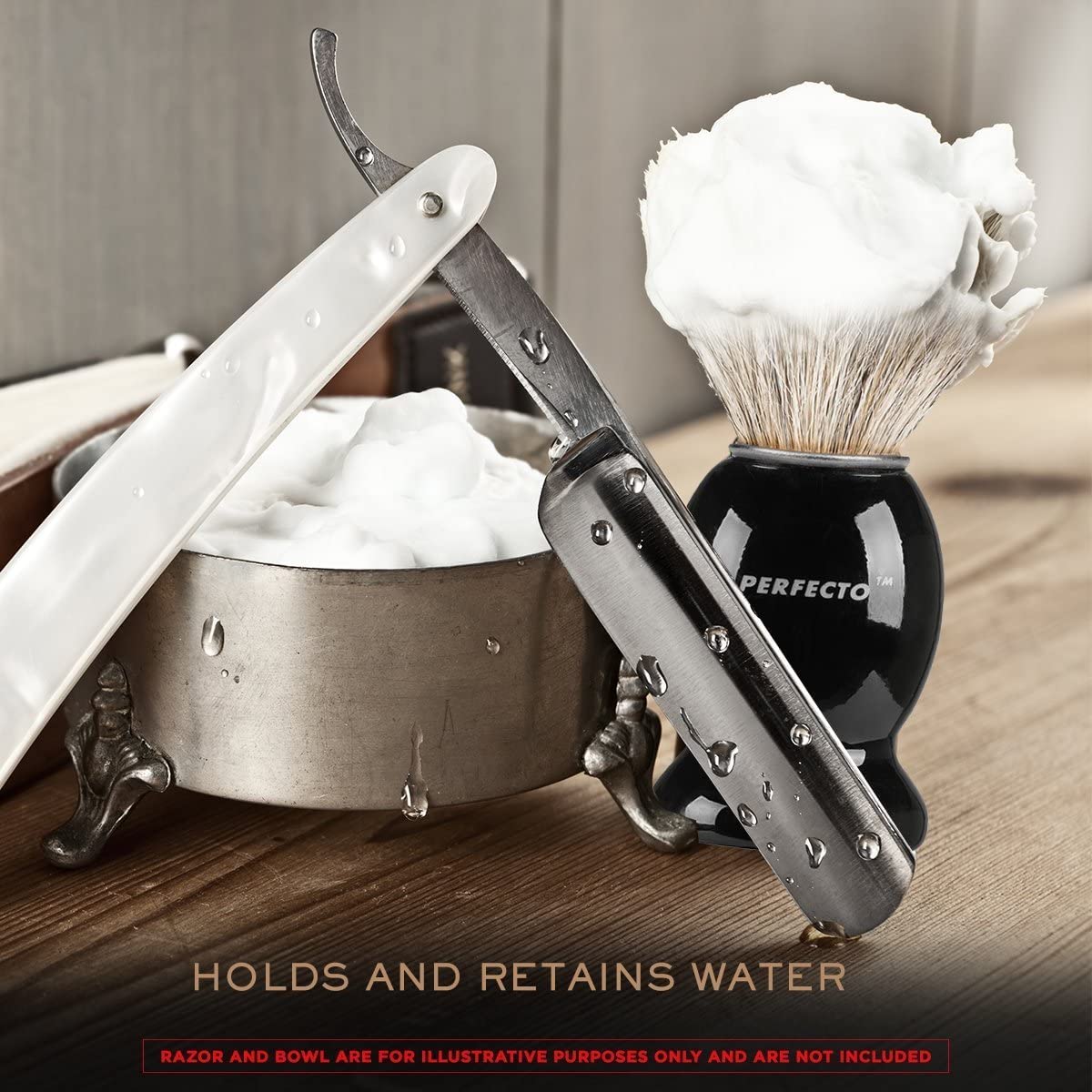 Perfecto 100% Pure Badger Shaving Brush-Black Handle- Engineered for The Best Shave of Your Life. for, Safety Razor, Double Edge Razor, Straight Razor or Shaving Razor, Its The Best Badger Brush. - Image 5