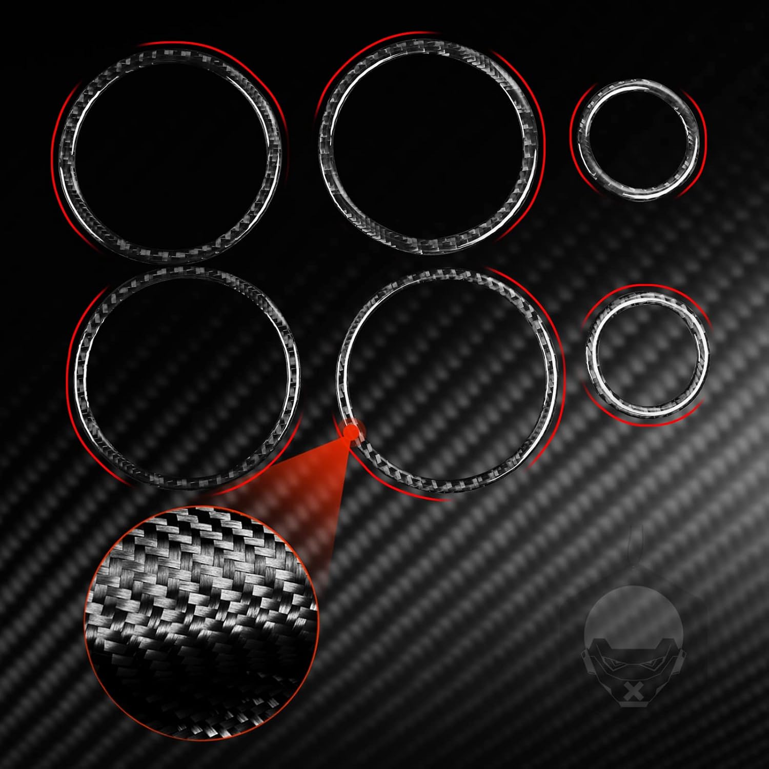Carbon Fiber/Piano Black Interior Exterior Decor Cover Sticker A90 Racing Refurbishment Trim Compatible with Toyota Supra A90 2019-2022 (Black Real Carbon Fiber, Speaker Rings 6pc)