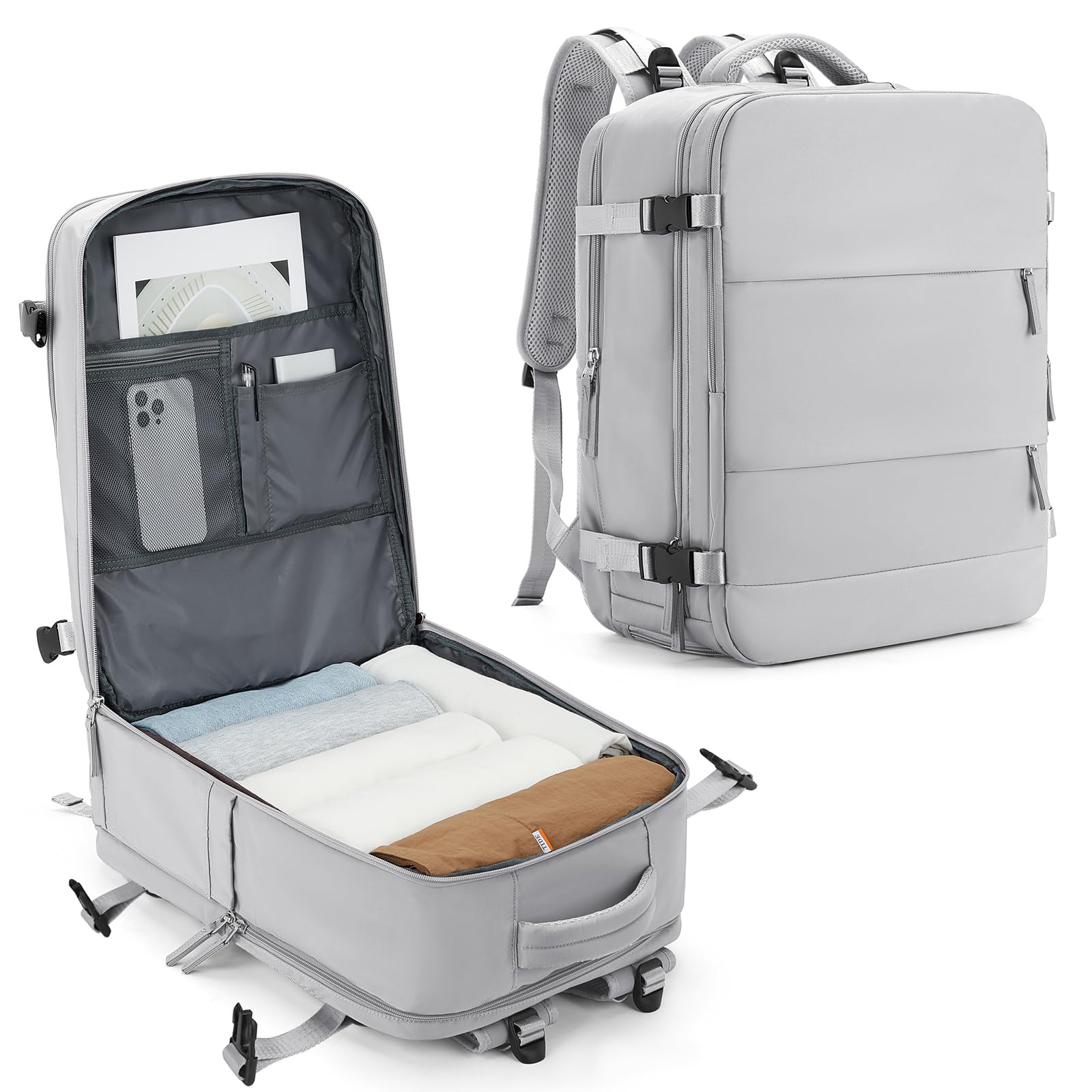 SZLX Zaino da viaggio grande da donna da viaggio zaino da escursionismo sportivo da esterno impermeabile zaino da scuola casual laptop da 14 pollici con porta di ricarica USB scomparto per scarpe