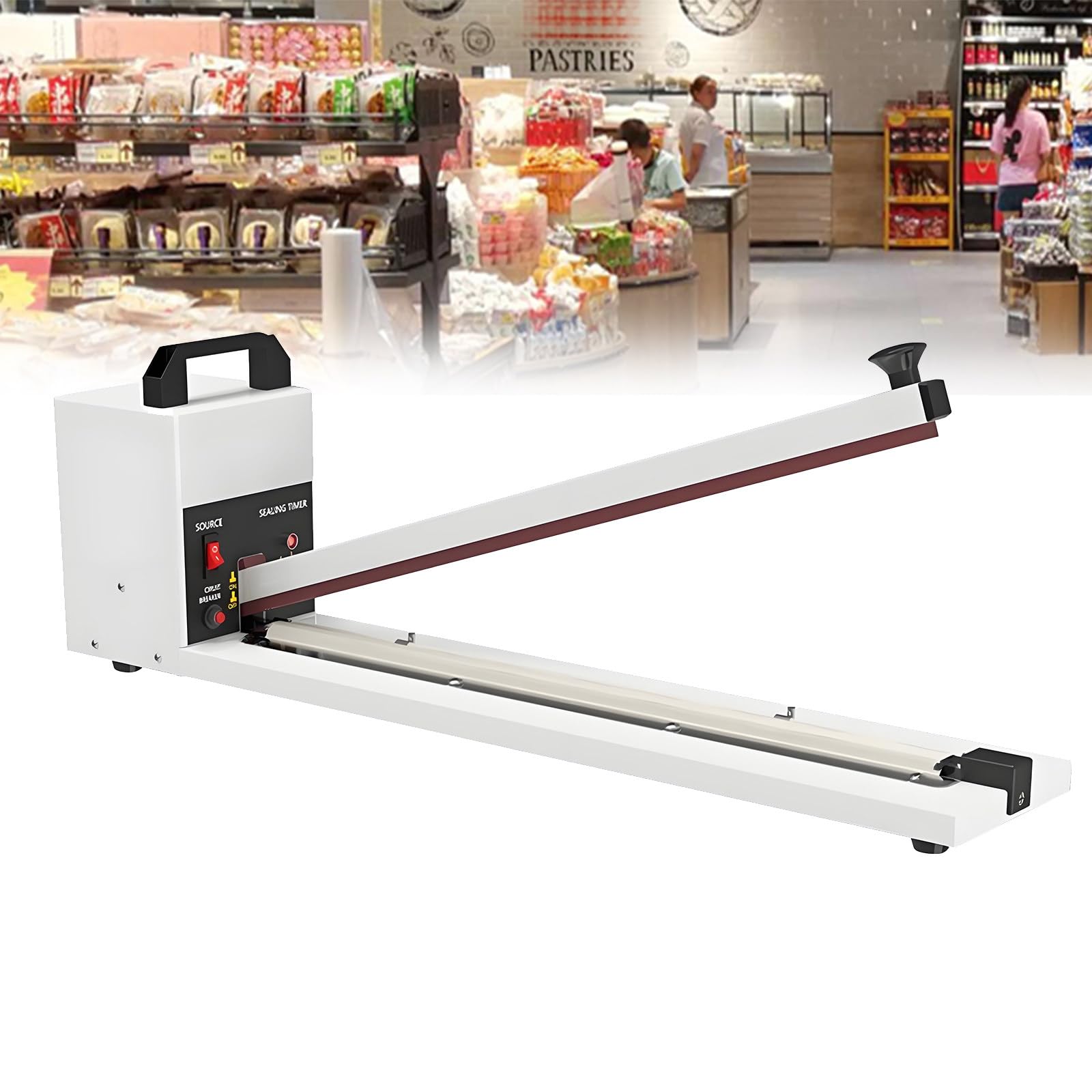 Eiwitany Adjustable Temp Impulse Heat Sealer, Pressure Sealing Equipment for Mylar, Kraft and Aluminum Foil Bags, 600mm Sealing Length