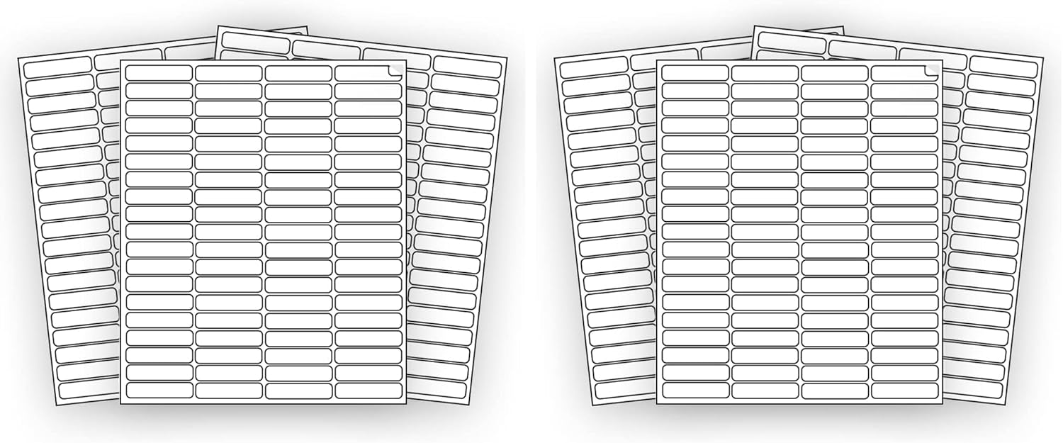 8000 EcoSwift Shipping Labels 1 3/4 x 1/2 inches Mailing Address Return Inventory Blank White Self Adhesive for Laser Inkjet Printer 1.75 x 0.5 (Pack of 2)
