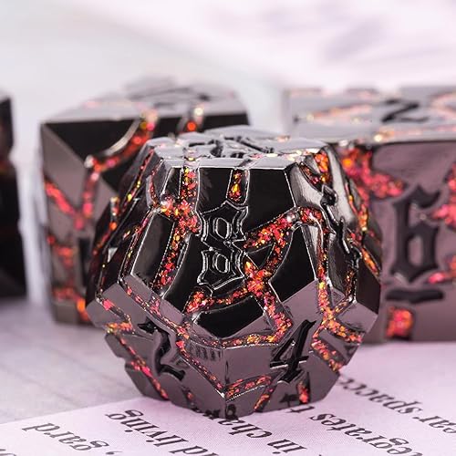 Miniatura 4 de Juego de dados D&D Dungeons and Dragons D20 Metal DND con caja, dados poliédricos para juegos de rol D12 D10 D% D8 D6 D4 para juegos de mesa MTG RPG