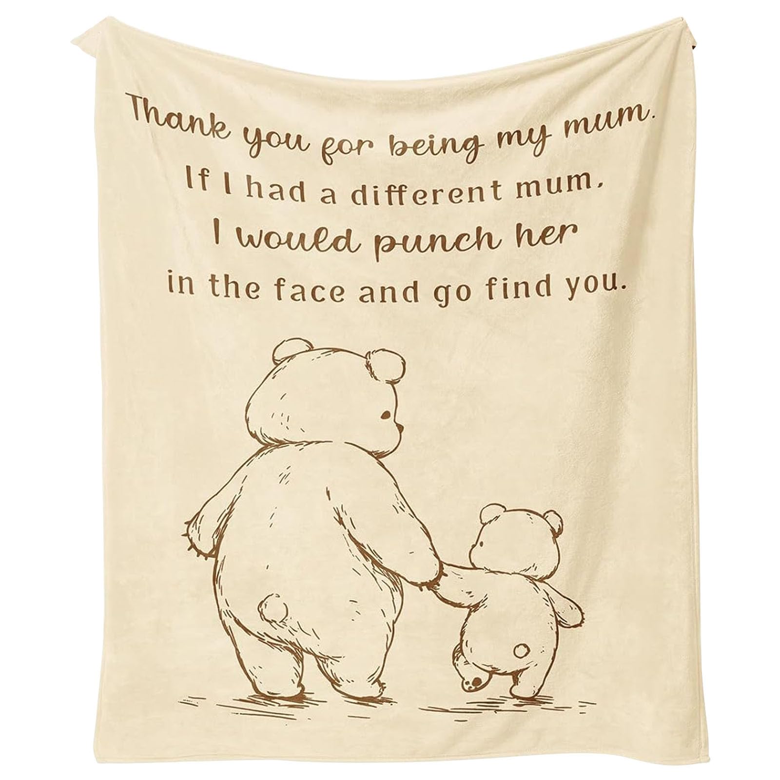 Couverture en fibre de polyester Hoypeyfiy 130x150 cm douce pour maman