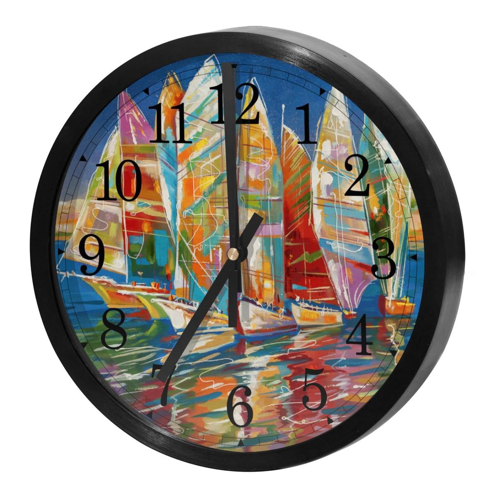 Horloge murale avec motif bateau pour décorer votre salon et votre cuisine familiale