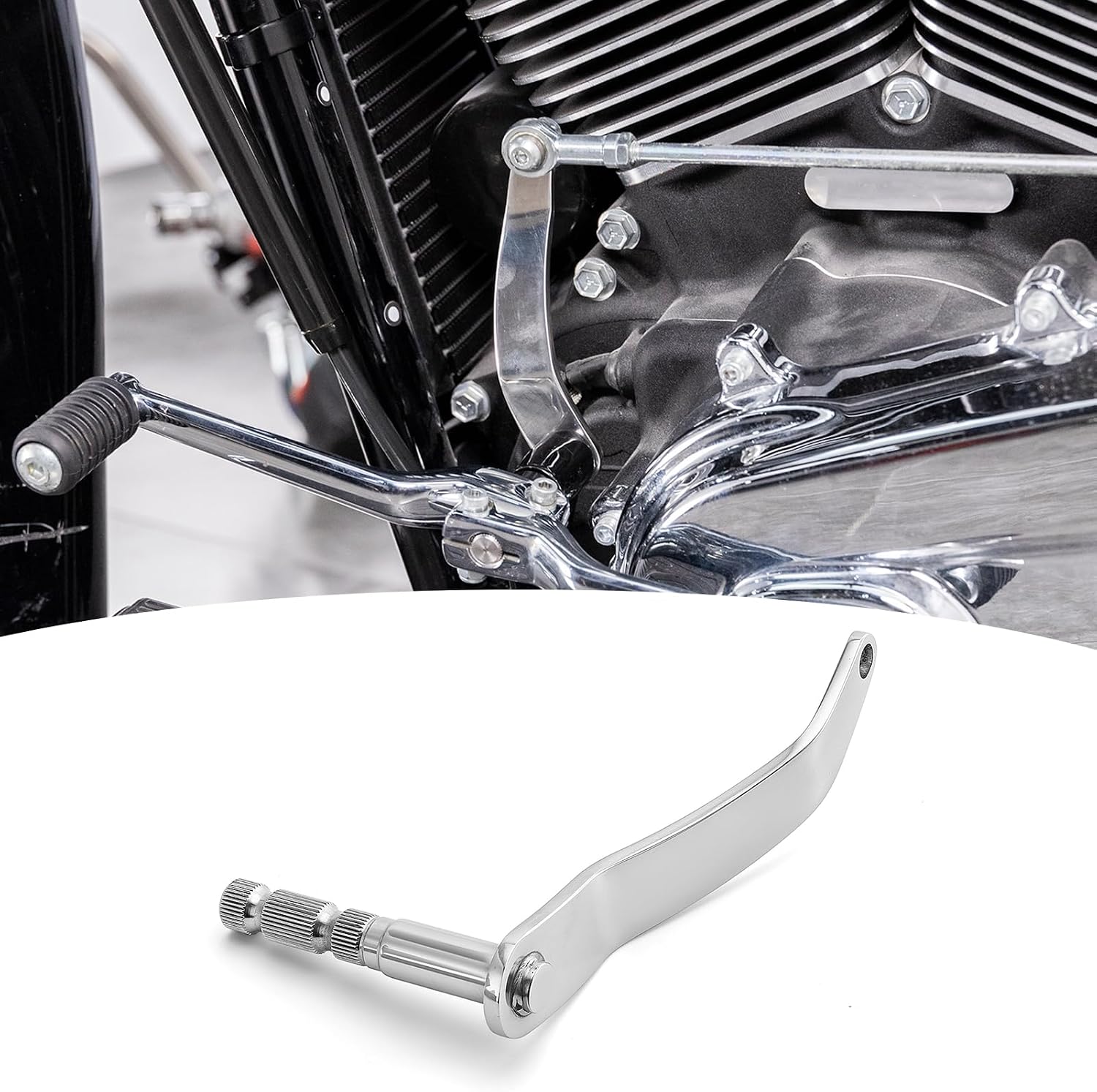 Wsays Extended Shifter Shaft Shift Arm Compatible with Harley Softail Street Bob FXBB Fat Boy FLFB/S Heritage Classic FLHC/S Breakout 2018-2025 with Footboards, Chrome