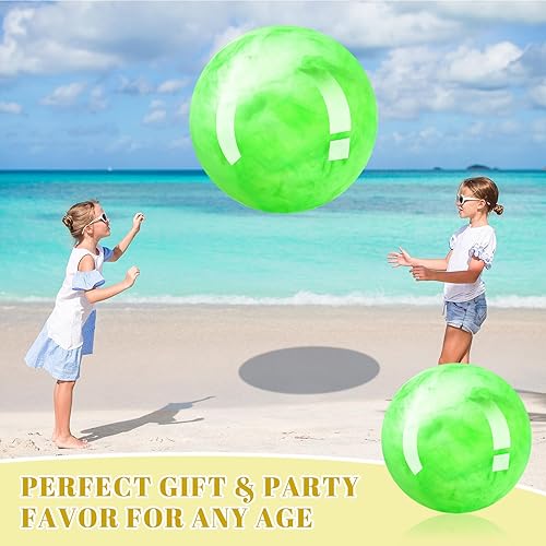 Miniatura 5 de Meooeck 4 Pcs Inflatable Marbleized Big Bouncy Balls Large Rubber Ball Giant Inflatable Ball Inflatable Kickball Giant Beach Balls for Kids and Adult