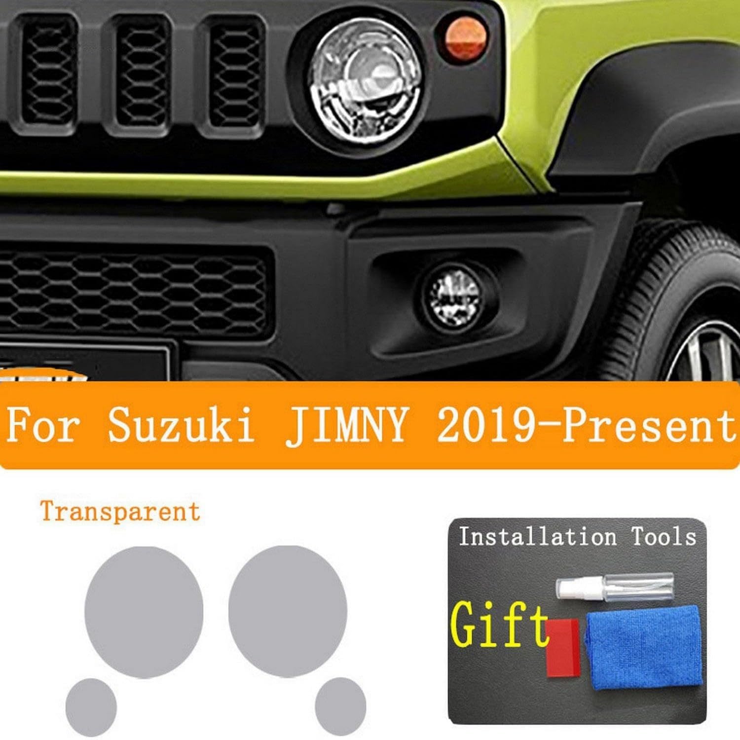 Car Headlight Protective Film Headlamp Restoration Transparent Black TPU Sticker，for Suzuki JIMNY 2019-2023 Accessories