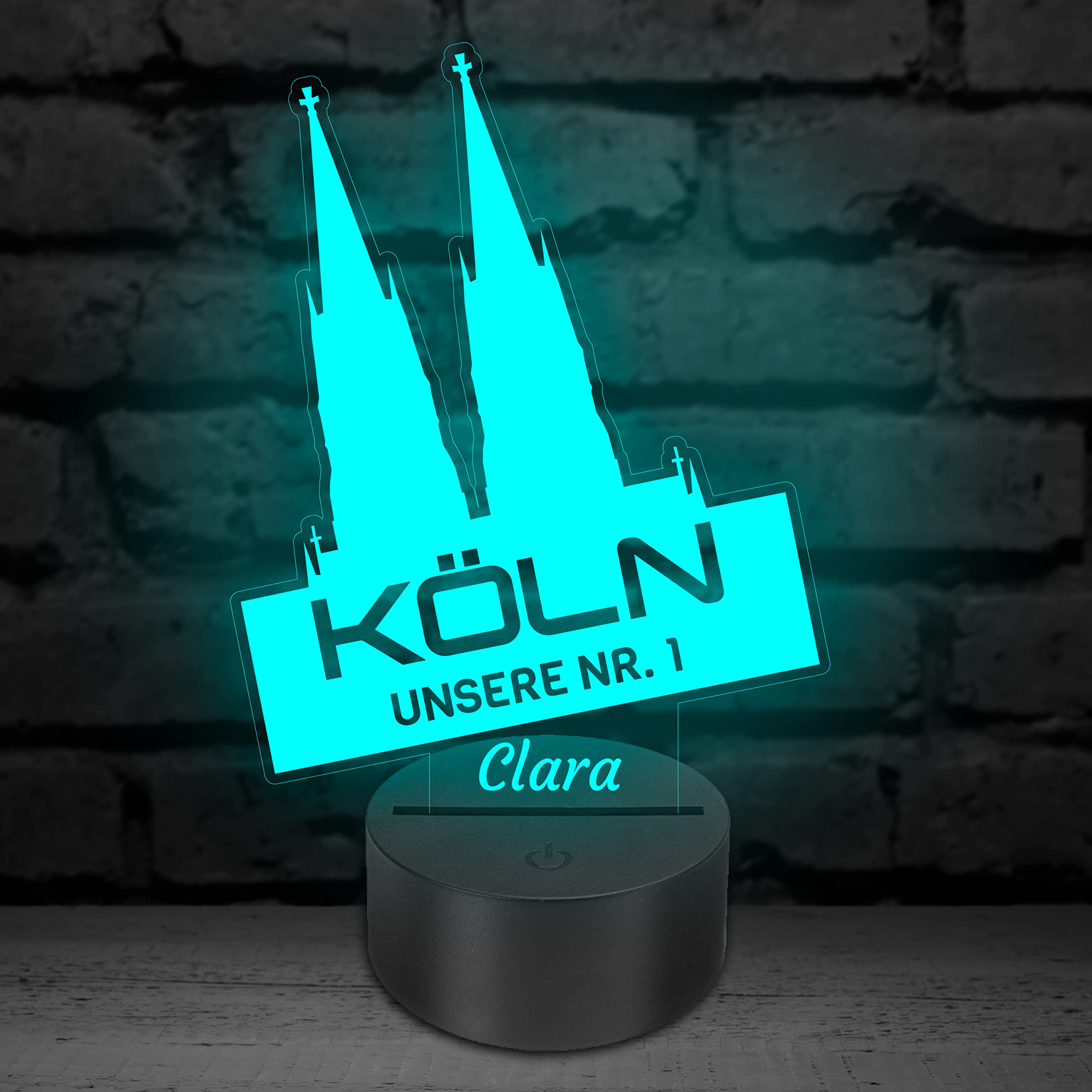 Dortmund Skyline LED Lampe - Personalisierte 3D Nachttischlampe