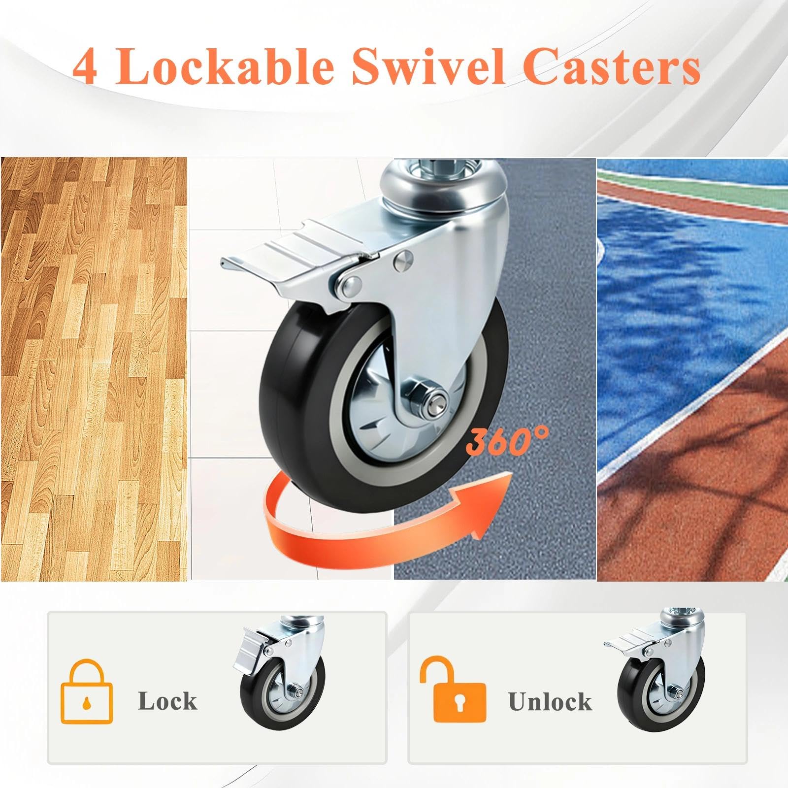 Silla Ducha WC con Ruedas, Silla Ducha Personas Mayores y Pies Abatibles, Silla con Inodoro Incorporado, Taburete de Ducha Plegable con Ruedas para Personas Minusvalidos, Carga 120KG