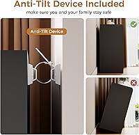 Vista 5 de BEWISHOME Cómoda negra para dormitorio, cómoda moderna de madera con 6 cajones, cómoda con diseño superior de valla de espacio abierto para sala