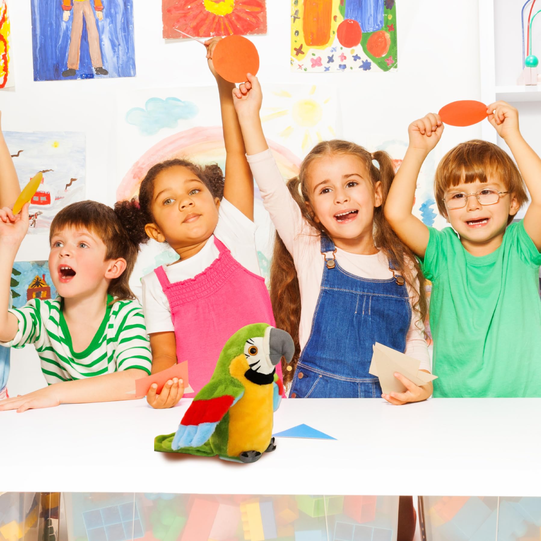 Loro parlante Que Repite lo Que Dices, Peluche electrónico con Forma de pájaro Mueve Las alas, Ideal para niños y niñas, Color Verde.