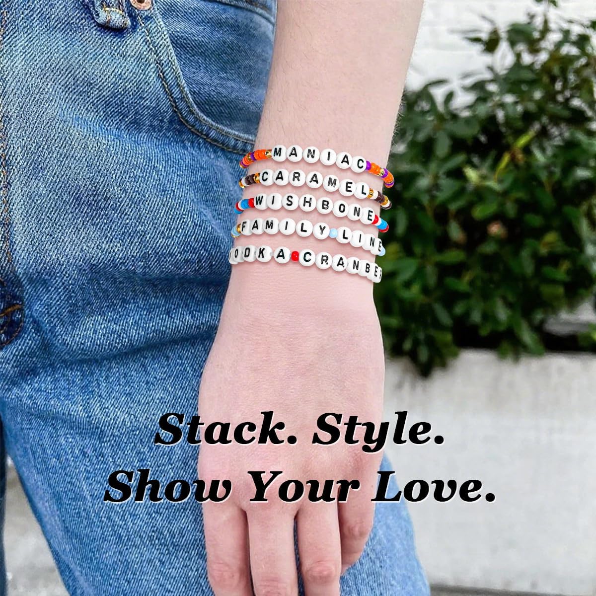 AICase Merch Friendship Bracelets Set of 5, Beaded Wishbone Bracelet Stuff Outfits for Concert Shirt Accessories Jewelry Merchandise Gifts for Fans Birthday Valentines Day Christmas - Image 3